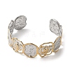 Hammered 304 Stainless Steel Cuff Bangles for Women LS-BJEW-P371-01B-4