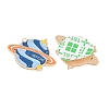 Space Planet Alloy Enamel Cabochons AL-CBA1A6F-07KCG-G-2