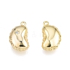 Brass Pave Clear Cubic Zirconia Charms KK-N231-341-1