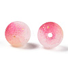 Frosted Baking Paint Crackle Glass Beads with Glitter Powder X1-DGLA-T004-8mm-01H-2