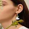 1 Pair 925 Sterling Silver Flower Dangle Earrings EJEW-LP0007-095-1