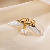 304 Stainless Steel Open Cuff Rings for Women RJEW-A081-01B-G-1