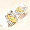 304 Stainless Steel Two-tone Stud Earrings for Women EJEW-R023-01GP-02-3