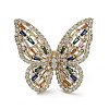 Butterfly Colorful Cubic Zirconia Finger Rings RJEW-G301-01G-2