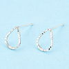 925 Sterling Silver Hollow Teardrop Stud Earrings STER-T005-08-2