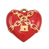 Valentine's Day 304 Stainless Steel Enamel Pendants STAS-E524-06B-G-1