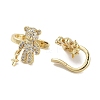 Bear & Star Brass Micro Pave Cubic Zirconia Cuff Earrings for Women EJEW-E310-18G-2