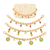 3Pcs 3 Styles Alloy Enamel Fruit Charm Iron Bag Decorative Chains HJEW-PH02185-6