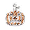 Rack Plating Brass Orange Cubic Zirconia Pendants KK-D031-03P-1