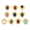 Oval Natural & Synthetic Gemstone Finger Rings RJEW-Q004-01G-6