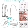 SUNNYCLUE 80Pcs 316 Surgical Stainless Steel Earring Hooks STAS-SC0005-65-2