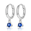 Anti-Tarnish Rhodium Plated Platinum 925 Sterling Silver Hoop Earrings MN0975-03-1