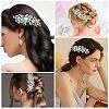 Bridal Flower Pearl Rhinestone Alloy Hair Combs MRMJ-WH0077-061LG-6