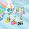 6Pcs 6 Colors Smiling Face Alloy Enamel Pendant Decoration HJEW-JM02743-2