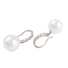 Rack Plating Brass Cubic Zirconia ABS Pearl Earring Hooks EJEW-S219-16P-04-2