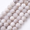 Natural White Agate Bead Strands G-J376-02-8mm-1