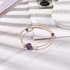 Natural Amethyst & Pearl Round Beaded Bangle BJEW-JB08464-03-2