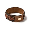 Faux Suede Snap Cord Bracelet BJEW-F428-16-5