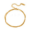 304 Stainless Steel Snake Chain 3-Strand Bracelets for Women UU3711-5