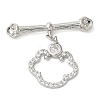 Brass Micro Pave Clear Cubic Zirconia Toggle Clasps KK-N254-76P-3