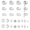 DIY Moon & Star & Lightning Stainless Steel Charms Cuff Ring Making Kit DIY-FI0001-01-1