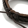 Adjustable PU Leather & Waxed Braided Cord Bracelets BJEW-F468-18-4