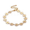 Enamel Daisy Link Chains Bracelet BJEW-P271-01G-2