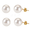 925 Sterling Silver Round Stud Earrings EJEW-TAC00030-02-1