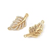 SHEGRACE Brass Micro Pave Clear Cubic Zirconia Connector Charms XGRQ3P311-600G-2