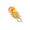 Wire Wrapped Electroplate Glass Pendant PALLOY-JF02469-5