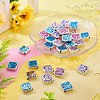 30Pcs UV Plating Printed Opaque Acrylic Beads OACR-TA0001-73C-5