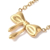 Ion Plating(IP) 304 Stainless Steel Cable Chain Bowknot Pendant Necklaces NJEW-Z041-03G-03-1