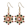 Christmas Alloy Rhinestone Dangle Earrings EJEW-JE06121-01-1