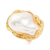 Irregular Oval Alloy Adjustable Rings for Women RJEW-M018-03G-1