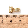 Brass Micro Pave Clear Cubic  Zirconia Slide Charms KK-K422-17G-3