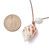 5Pcs 5 Styles Summer Beach Natural Cultured Freshwater Pearl & Natural Shell Pendant Necklaces NJEW-JN05098-3