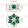 WADORN 4Pcs 2 Styles Flower Brass Rhinestone Shoe Decorations AJEW-WR0002-42A-2