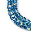 Electroplate Transparent Glass Beads Strands EGLA-A046-01A-10-2