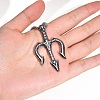 Stainless Steel Viking Trident Pendant Box Chain Necklaces for Men PW-WGE41E0-01-3