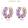 Enamel Striped Thick Hoop Earrings JE1110G-2
