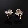 Bowkont Brass Micro Pave Clear Cubic Zirconia Stud Earrings EJEW-B131-03G-2