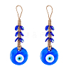 DICOSMETIC 2Pcs Glass Turkey Evil Eye Car Hanging Decorations HJEW-DC0001-14-1