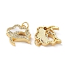 Brass Micro Pave Clear Cubic Zirconia Pendants KK-B083-33A-G-2