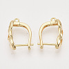 Brass Hoop Earring Findings with Latch Back Closure X-KK-T048-024G-NF-2