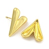 Rack Plating Heart Brass Stud Earrings for Women EJEW-G410-51G-1