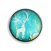 Round with Deer Glass Brooches JEWB-A022-01F-1