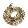 Electroplated Natural Agate Round Beads Strands G-L598-A01-02A-3