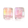UV Plating Transparent Acrylic European Beads OACR-F004-10F-3