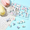 40Pcs Floral Printed Porcelain Beads PORC-FS0001-15-7