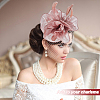 Feather Flower Mesh Veil Headband MRMJ-WH0077-121-6